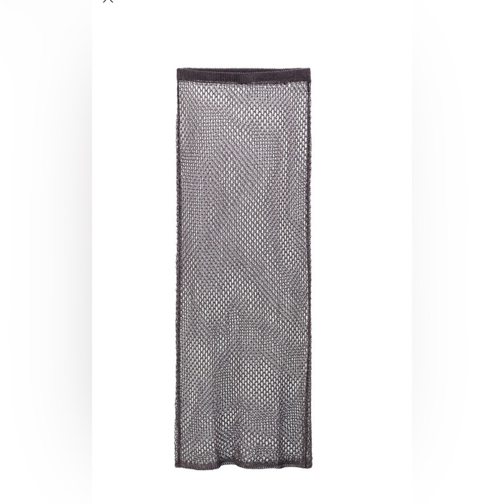 Zara Gray Mesh Midi Skirt